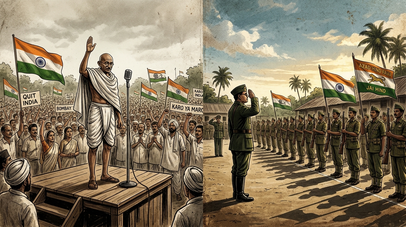 भारत छोड़ो आंदोलन (1942) एवं आजाद हिंद फौज 10 Mock Tests (200 MCQs)