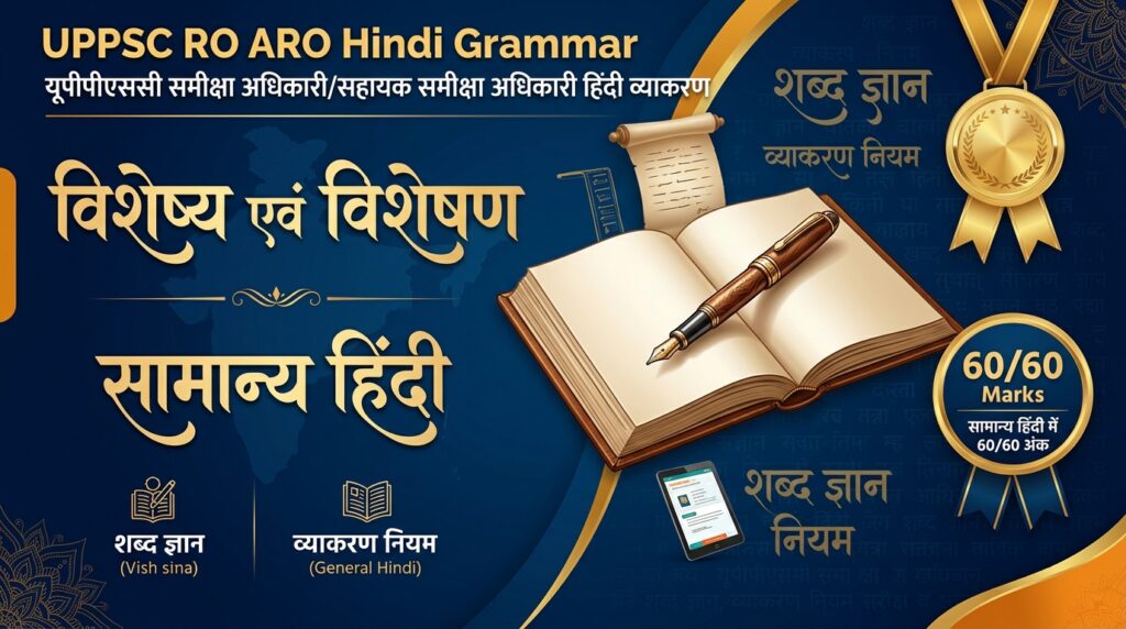 विशेष्य और विशेषण पहचानने के नियम UPPSC RO ARO सामान्य हिंदी नोट्स